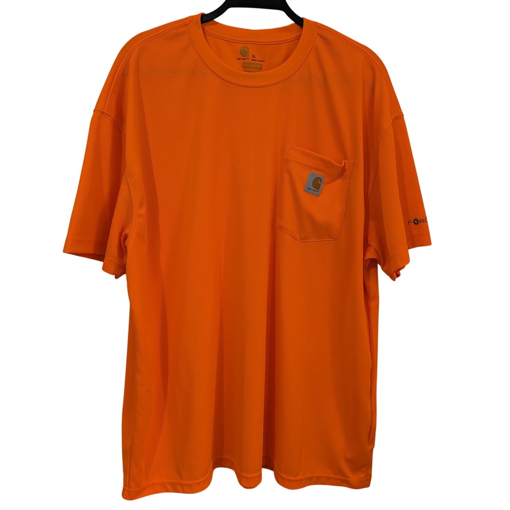 Carhartt Force Pocket T Shirt XL Orange Relaxed Fit High Vis Workwear Shirt